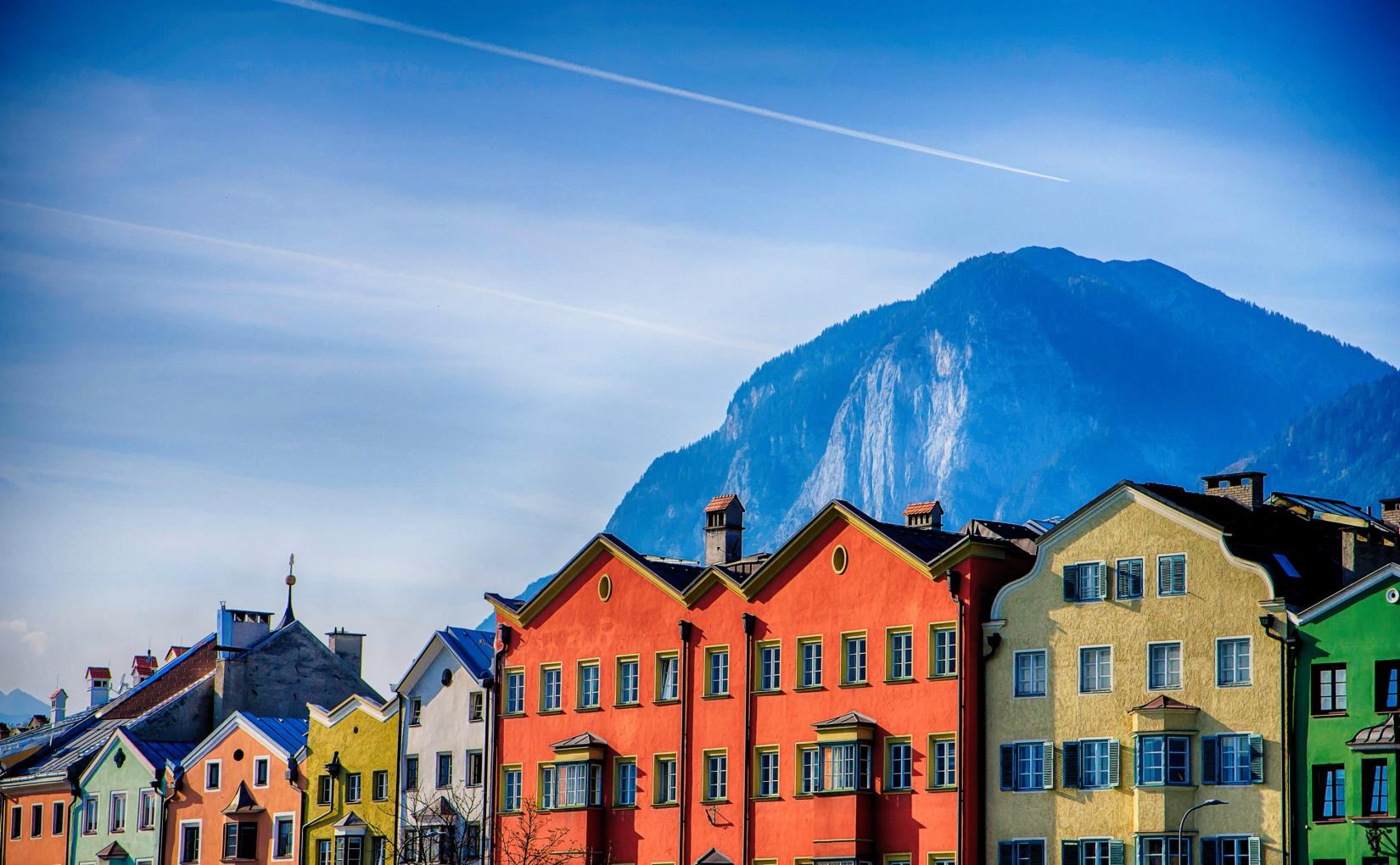 A line of colorful buildings in Old Town Innsbruck, Austria, Oct. 18, 2018. (Getty Images Photo)
